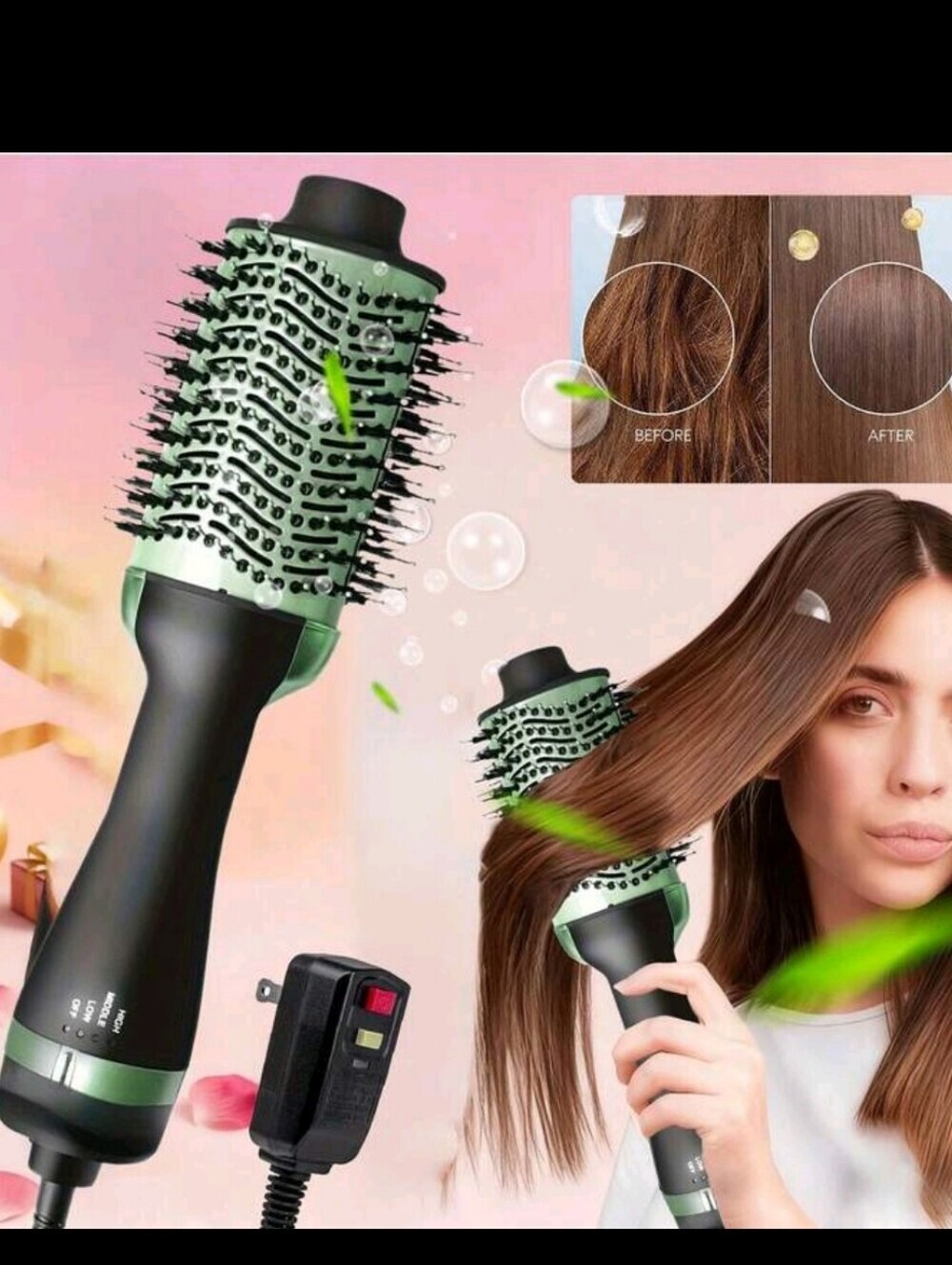 GentleAir Green Hot Air Round Brush Styler - Women Hair